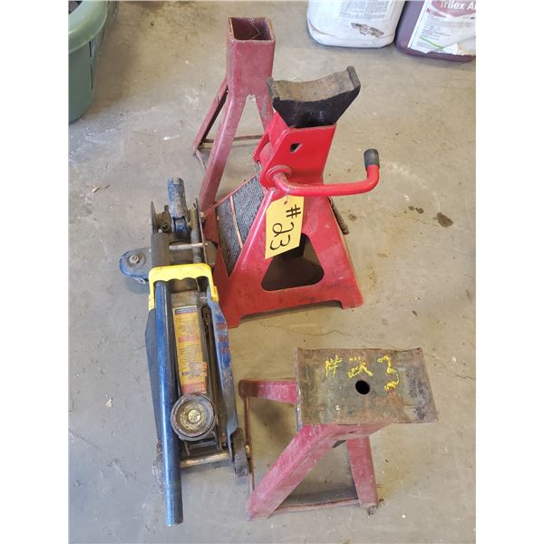 2 TON FLOOR JACK & 3 JACK STANDS