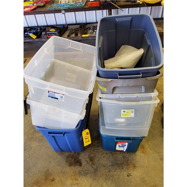 APPROX. 7 PLASTIC TOTES