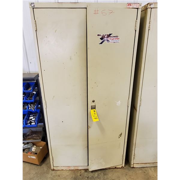 2 METAL CABINETS & 1 WOOD BOOK SHELF