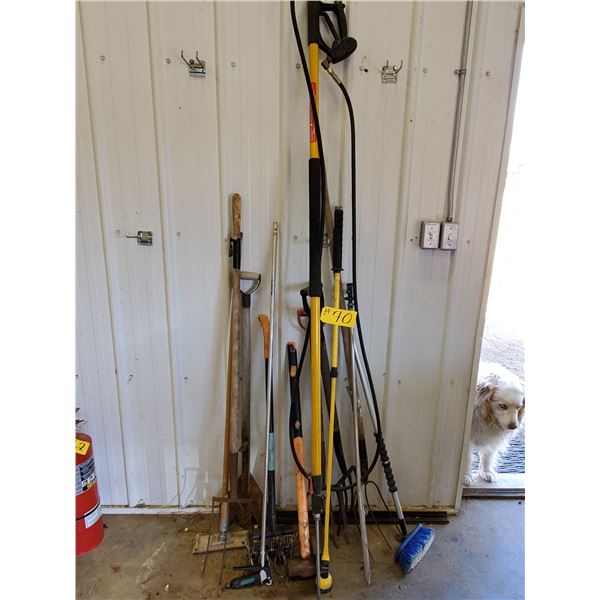 ASSORTED FORKS, BLOW HAMMER & WEEDER