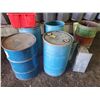 Image 1 : APPROX. 4 BLUE BARRELS, DOG FEEDER, & RED TOTE