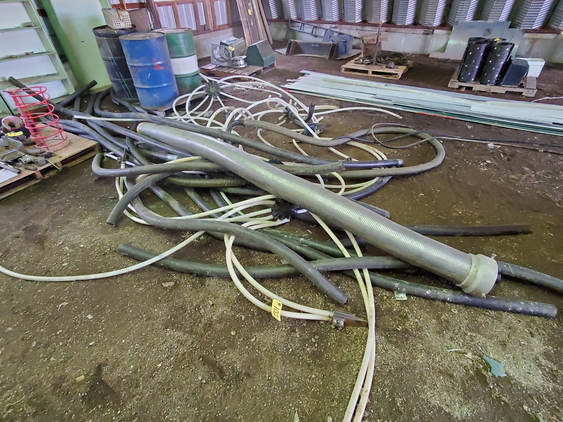 BOURGAULT AIR SEEDER MANIFOLDS & HOSE, GRAIN VACUUM PIPE