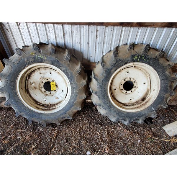 2 - 12.4 X 24 SPRAY COUPE TIRES & RIMS