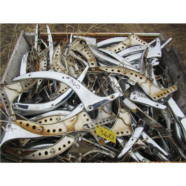 CRATE OF CHROME FRAME PARTS