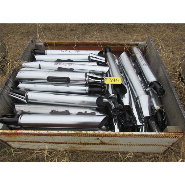CRATE FULL OF MUFFLERS (APPROX. 45)