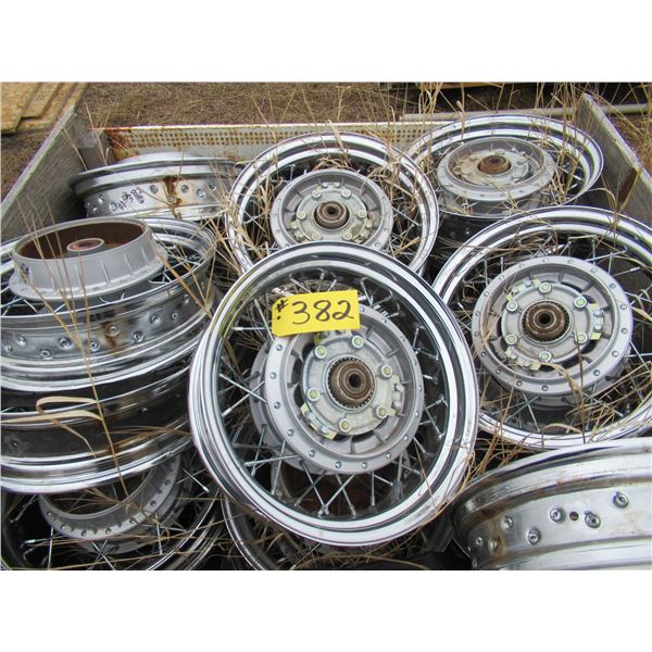 CRATE FULL OF MOTORBIKE RIMS