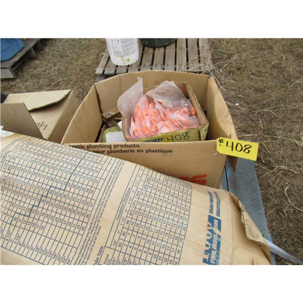 PIPE INSULATION, EAR PLUGS, FLOOR DRY