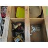 Image 11 : WOOD CABINET C/W READY ROD, VALVES, NUTS & BOLTS, MISC