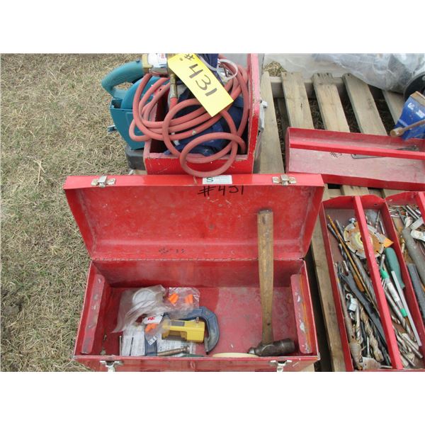 NIKITA CUT OFF SAW, VISE, SMALL TORCH, DRILL BITS, TOOLBOXES, SIEMENS HVAC SKD62