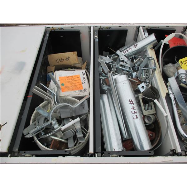 METAL CABINET C/W PIPE FITTINGS, BRACKETS, VALVES