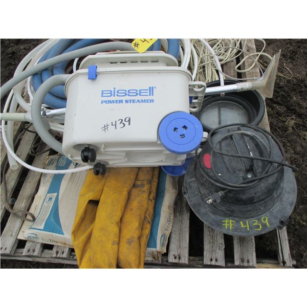 QUANTITY OF HOSE, POWER STEAMER, VACUUM & MISC