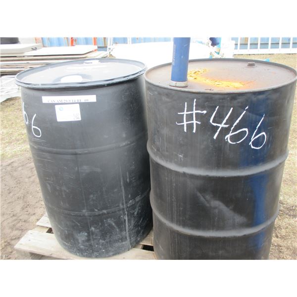PROTOCOL BARREL, BARREL CART, APPROX. 10 GALLONS OF CUTTING OIL