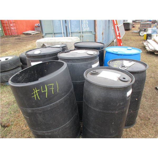 8 PLASTIC BARRELS