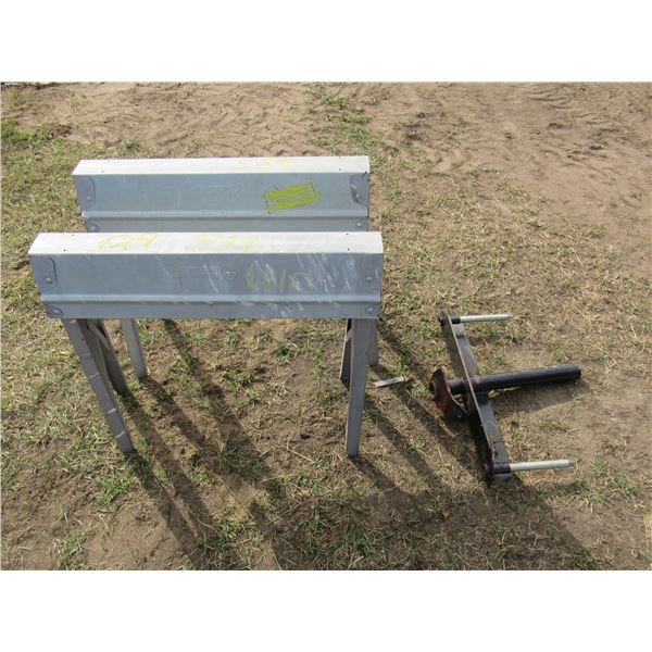 2 GALVANIZED FOLDING SAW HORSES