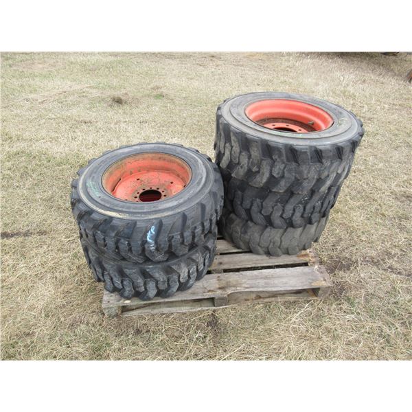 5 - 10X16.5 TIRES ON BOBCAT RIMS (ALL FOR ONE MONEY)