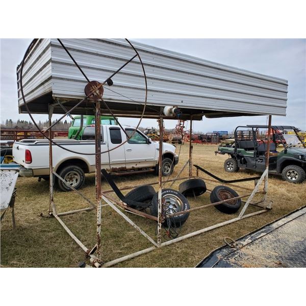 COVERED BOAT LIFT WITH ELECTRIC WINCH & WHEELS