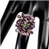 Image 3 : Natural Rhodolite Garnet & Chrome Diopside Ring