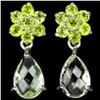 Image 1 : NATURAL Light Green Amethyst & Peridot Earring