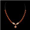 Image 1 : Natural Orange Fire Opal Cobra Necklace