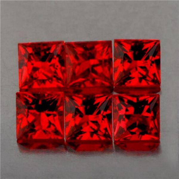 Natural AAA Princess Red Ruby 6 Pcs {Flawless-VVS}