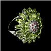 Image 3 : Natural Top Rich Green Peridot Ruby Ring