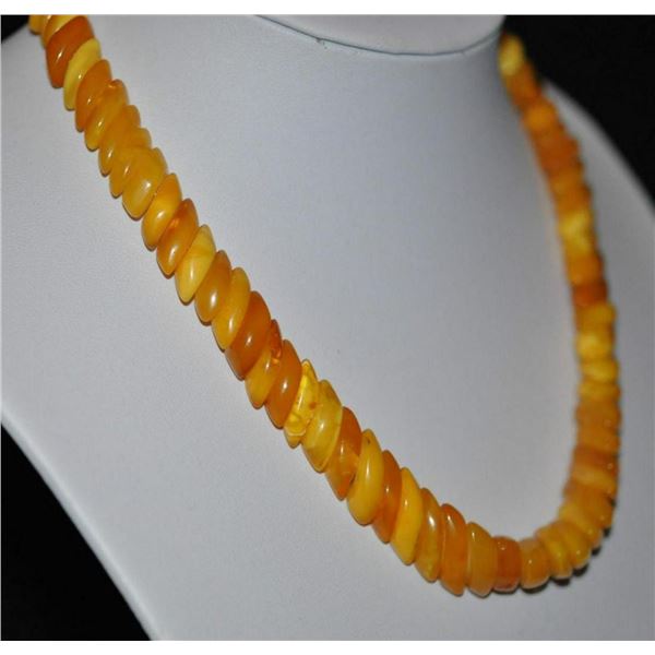 Antique Natural Butterscotch Egg Yolk Amber Necklace