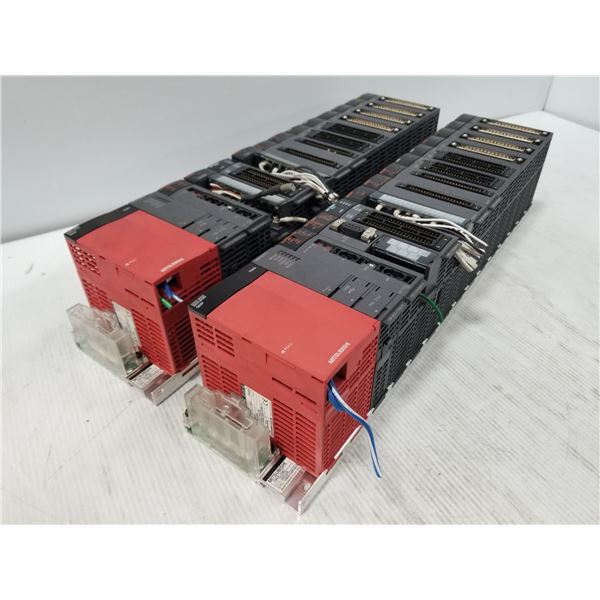 (2) Mitsubishi Racks W/ I/O Modules