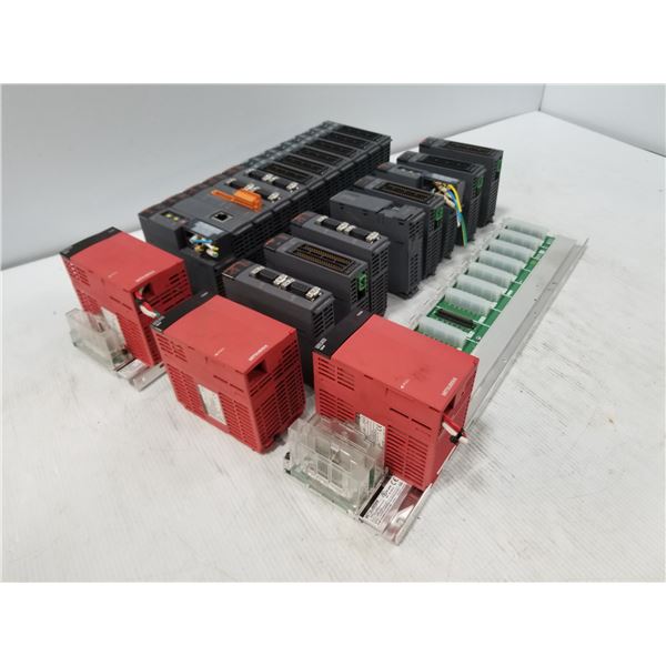 Lot of 3 Mitsubishi Racks (2) W/ I/O Modules