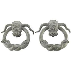 A PAIR OF BRONZE DOOR KNOCKERS Unknown maker,