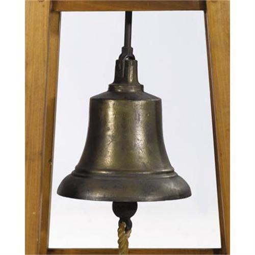 An American Bronze Ships Bell with Wooden Stand R R
