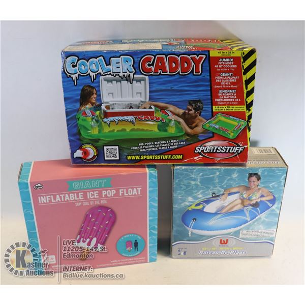 NEW ITEMS COOLER CADDY WITH GIANT INFLATABLE ICE POP FLOAT (MULTI-USE), BEST WAY BEACH BOAT
