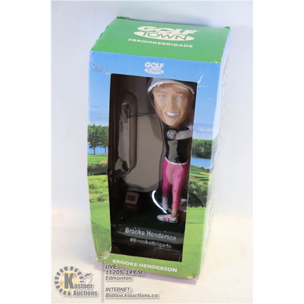 BROOKE HENDERSON BOBBLEHEAD GOLF TOWN 1 OF 5000 (NEW IN BOX)