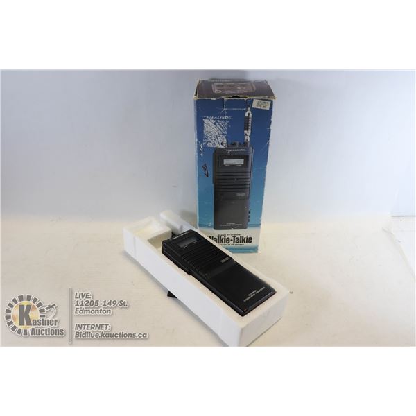 VINTAGE REALISTIC TRC-221 40 CHANNEL WALKIE TALKIE WITH ORIGINAL BOX & MANUAL