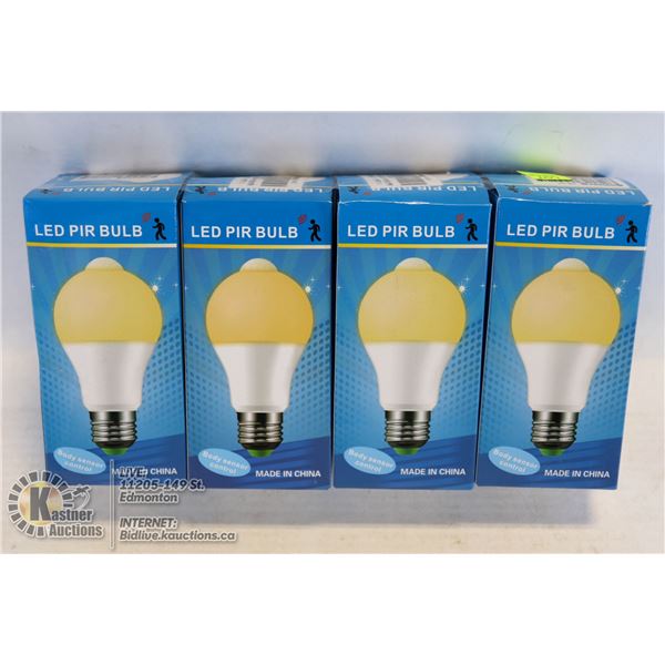 LOT OF 4 LED PIR LIGHTBULBS