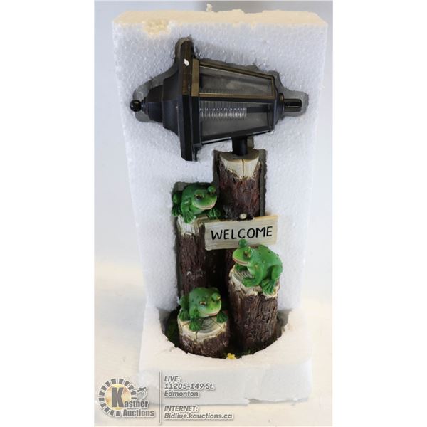 SOLAR POWERD WELCOME STREET LIGHT PATIO ORNAMENTS