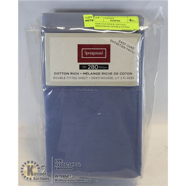 NEW OLD STOCK VINTAGE SPRINGMAID DOUBLE FITTED SHEET