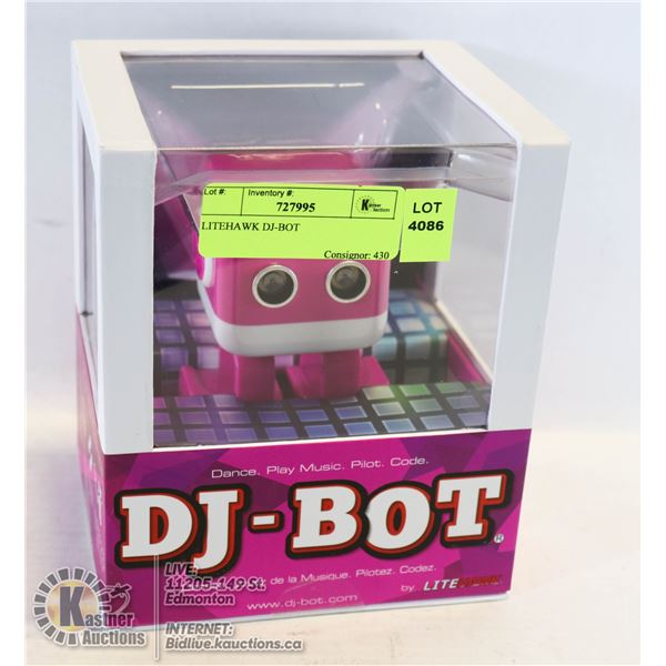 LITEHAWK DJ-BOT DANCE. PLAY MUSIC. PILOT. CODE.