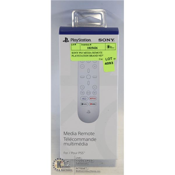 SONY PS5 MEDIA REMOTE PLAYSTATION BRAND NEW UNOPENED. NAVIGATE YOUR SYSTEM AND DEDICATED APP BUTTONS