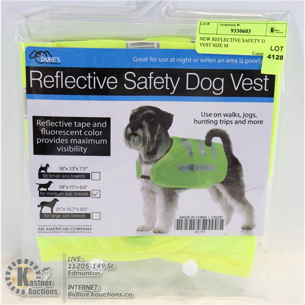 NEW REFLECTIVE SAFETY DOG VEST SIZE M