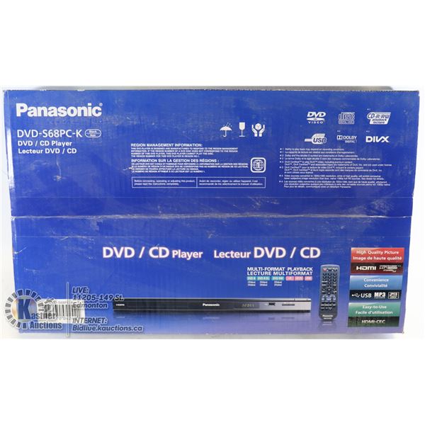 NEW SEALED PANASONIC DVD / CD PLAYER MODEL S68PC-K