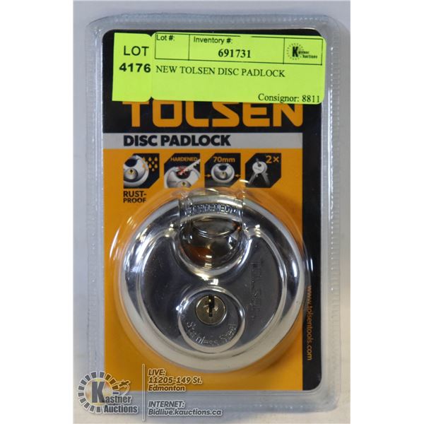 NEW TOLSEN DISC PADLOCK