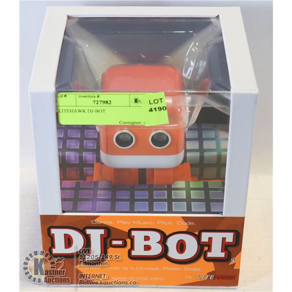 LITEHAWK DJ-BOT DANCE. PLAY MUSIC. PILOT. CODE.