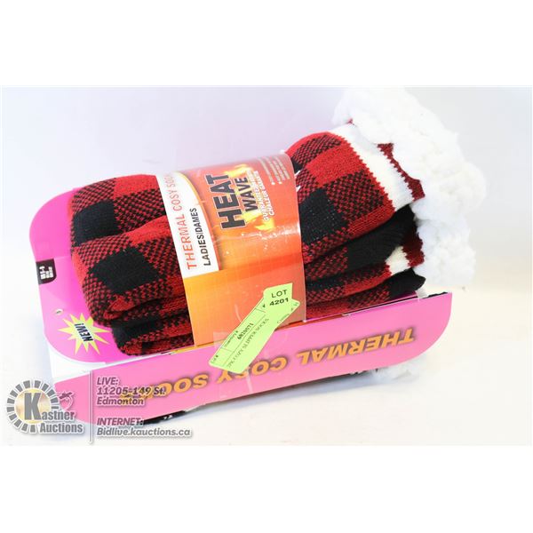 2PK COZY SLIPPER SOCKS-LADIES