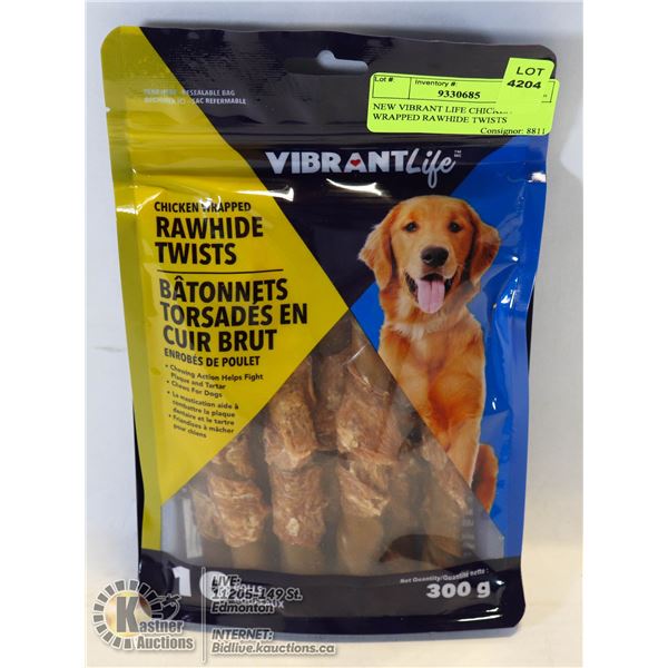 NEW VIBRANT LIFE CHICKEN WRAPPED RAWHIDE TWISTS