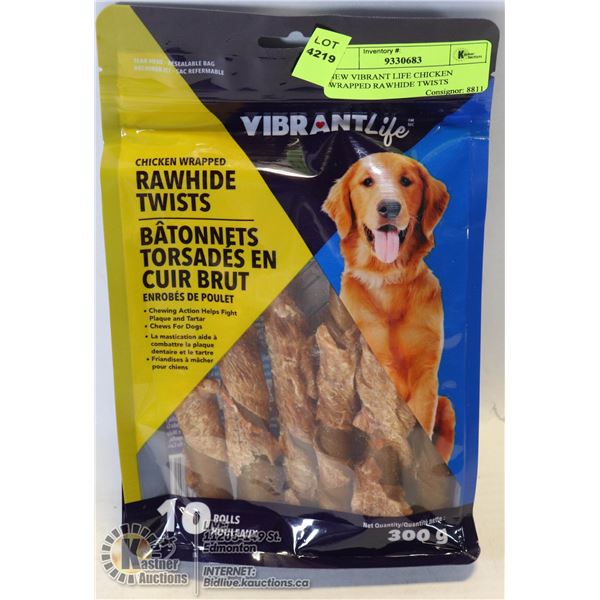 NEW VIBRANT LIFE CHICKEN WRAPPED RAWHIDE TWISTS