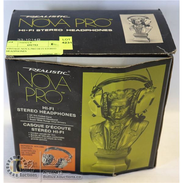 VINTAGE NOVA PRO HI FI STEREO HEADPHONES