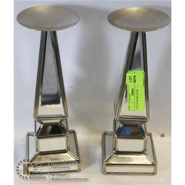 LOT OF HOME DCOR LARGE WICKER BASKETS WITH ESTATE CANDLE SETS