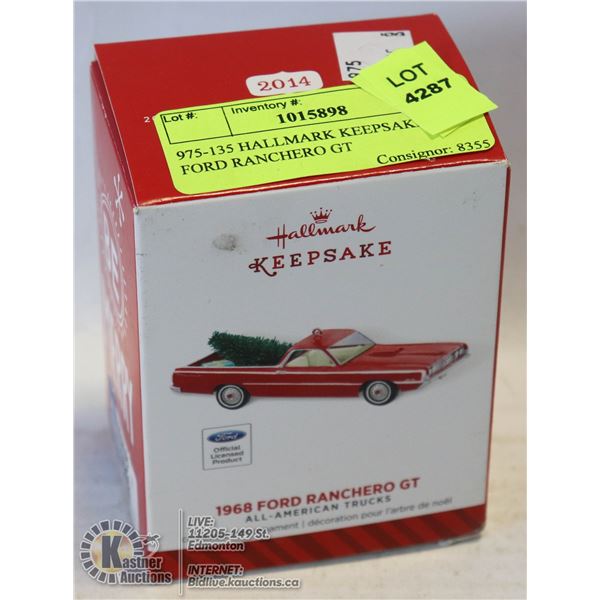 975-135 HALLMARK KEEPSAKE-1968 FORD RANCHERO GT CHRISTMAS ORNAMENT