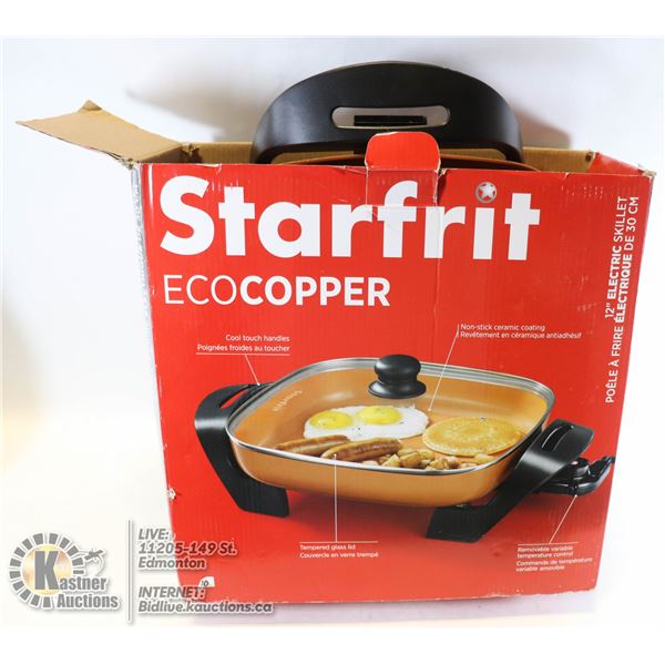 STARFRIT 12" ECO-COPPER ELECTRIC SKILLET ( UNUSED ASSEMBLED ONLY