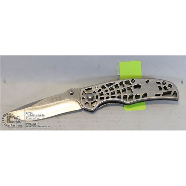 DAKOTA STAINLESS LOCK BLADE FOLDING KNIFE WEB DESIGN 8"